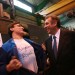 Deplacement de Francois Bayrou en Haute Loire. visite des Forges Mecaniques de la Loire et rencontre avec les salaries. alors qu'il discutait, le salarie lui annonce sont futur vote en faveur de Segolene Royal thumbnail