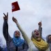 LE DERNIER MEETING POLITIQUE DU PARTI ISLAMIQUE ENNAHDHA A TUNIS, DEUX JOURS AVANT LES ELECTIONS DE L 'ASSEMBLEE CONSTITUANTE. thumbnail