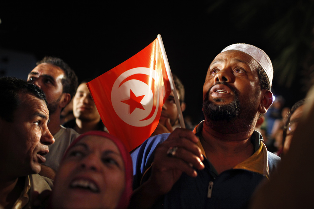 SOIREE DE VICTOIRE DU PARTI ISLAMISTE TUNISIEN ENNHADHA AUX ELECTIONS POUR L'ASSEMBLEE CONSTITUANTE.
