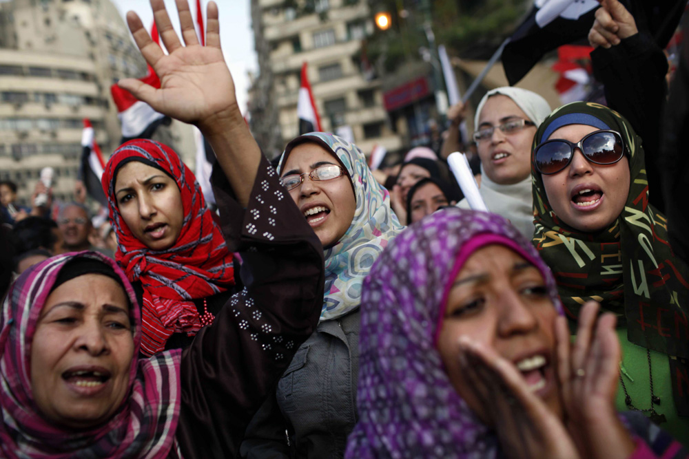 DEMONSTRATION IN TAHRIR SQUARE.
