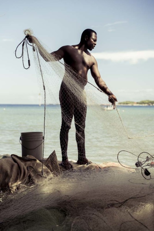4 septembre 2022. Haiti. Un pêcheurs dans le village de Labadie