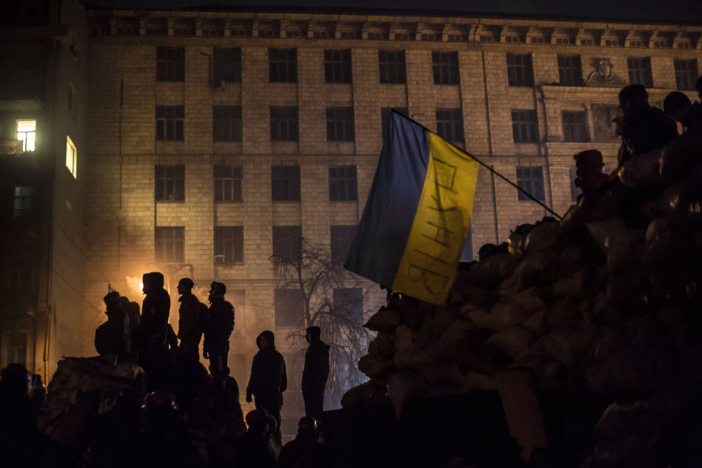 MOUVEMENT DE CONTESTATION PRO-EUROPEEN EN UKRAINE: OCCUPATION DE LA PLACE DE L'INDEPENDANCE A KIEV PAR LES OPPOSANTS AU PRESIDENT IANOUKOVITCH.
