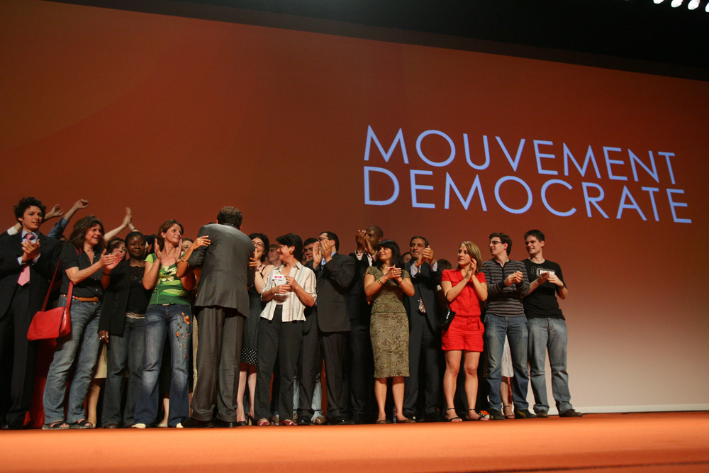 Lancement du Modem (Mouvement Democrate) au Zenith, par Francois Bayrou.