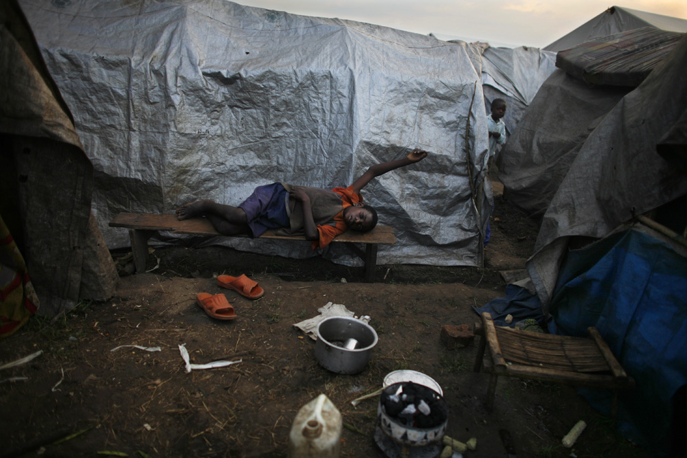 CAMPS DE REFUGIES DE KUTSHURU, A UNE CENTAINE DE KILOMETRES AU NORD DE GOMA (RDC).