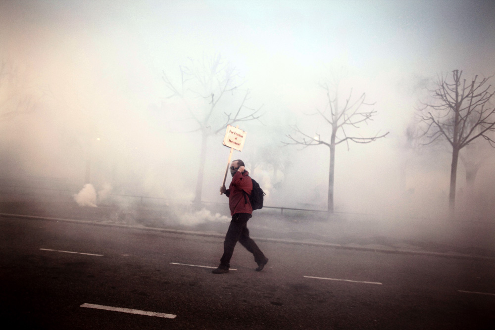 MANIFESTATION LORS DU CONTRE-SOMMET DE L'OTAN.