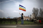 MANIFESTATION LORS DU CONTRE-SOMMET DE L'OTAN A STRASBOURG. thumbnail