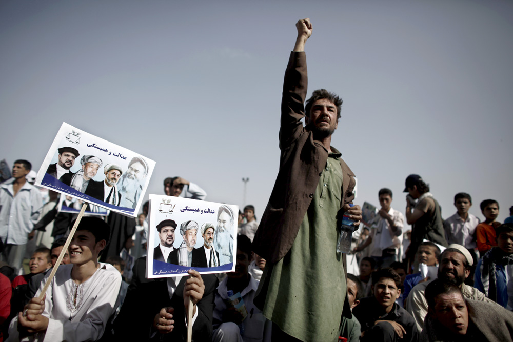 MEETING PRESIDENTIEL, AU STADIUM DE KABOUL, DU PRESIDENT SORTANT, HAMID KARZAI.