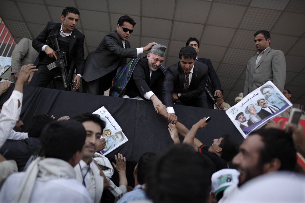 MEETING PRESIDENTIEL, AU STADIUM DE KABOUL, DU PRESIDENT SORTANT, HAMID KARZAI.