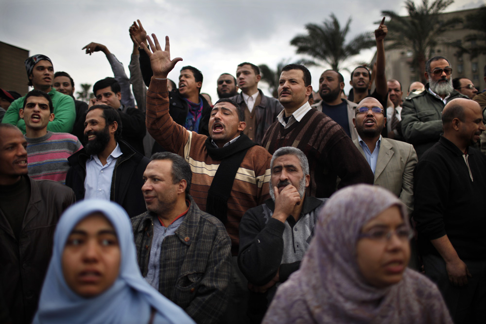 4EME JOURNEE DE MOBILISATION AU CAIRE CONTRE LE PRESIDENT HOSNI MOUBARAK, AU POUVOIR DEPUIS 30 ANS.