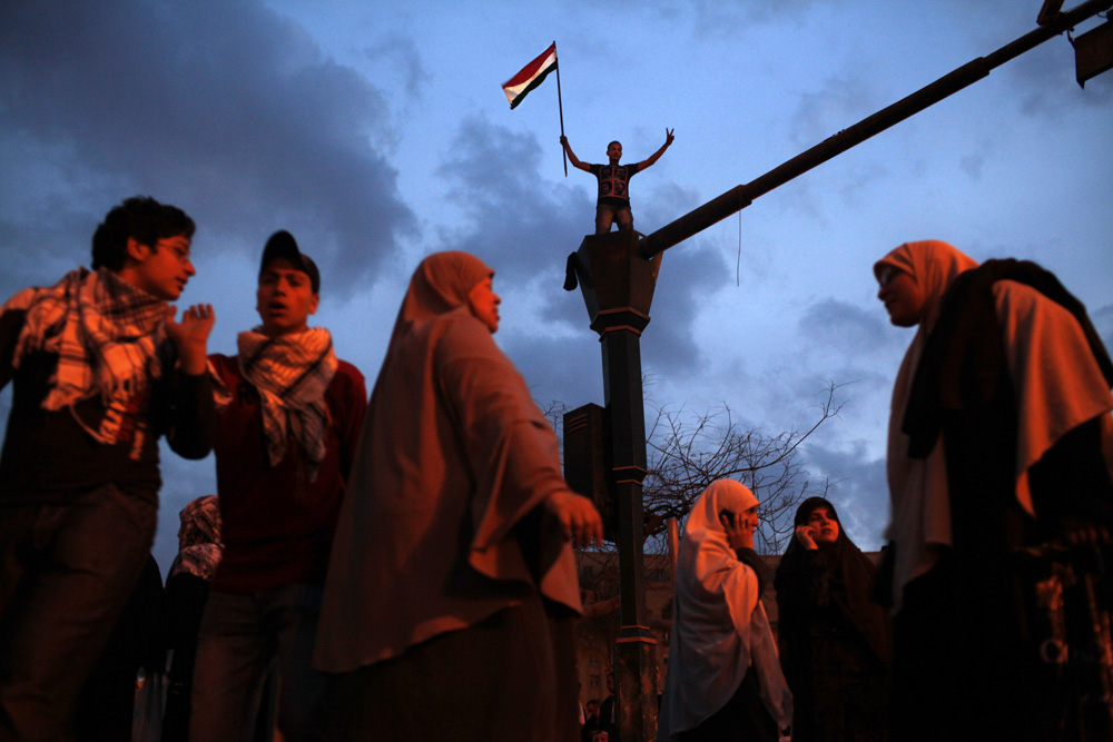 4EME JOURNEE DE MOBILISATION AU CAIRE CONTRE LE PRESIDENT HOSNI MOUBARAK, AU POUVOIR DEPUIS 30 ANS.