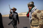 BATTLE IN LIBYA BETWEEN REBELS AND PRO KADHAFI, ON THE FRONT LINE. thumbnail