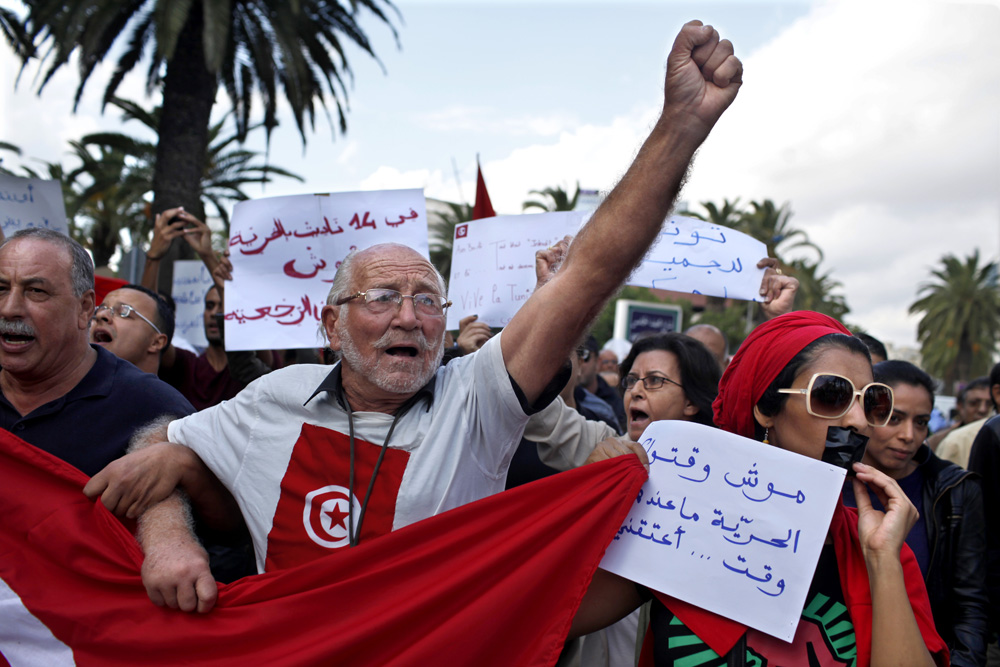 MANIFESTATION A TUNIS POUR LA LAICITE EN TUNISIE.