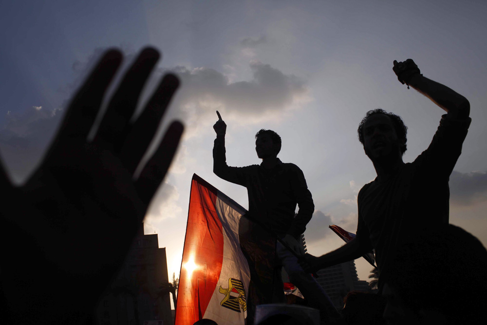 DEMONSTRATION IN TAHRIR SQUARE.