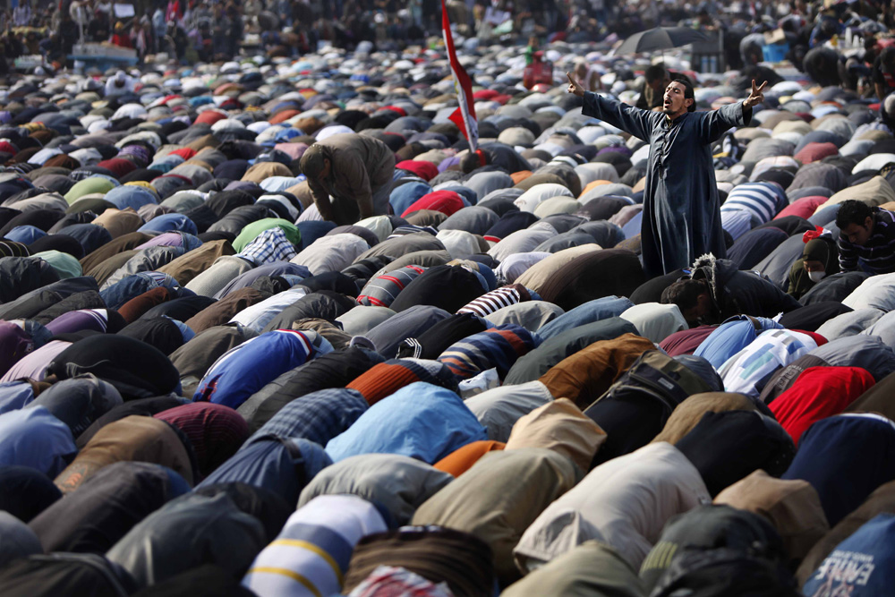 DEMONSTRATION IN TAHRIR SQUARE.