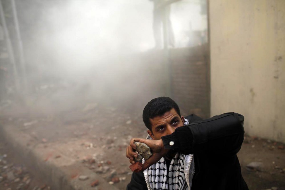 AFFRONTEMENTS ENTRE LES PARTISANTS DU PRESIDENT EGYPTIEN MOUBARAK ET LES MANIFESTANTS QUI OCCUPAIENT LA PLACE TAHRIR.