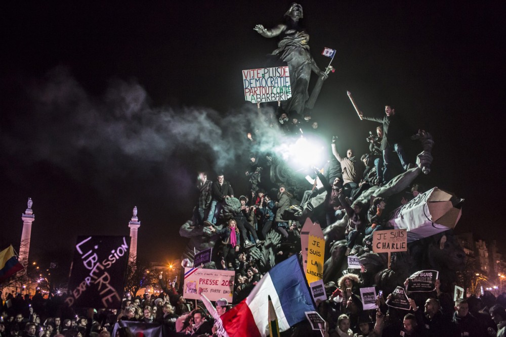 MANIFESTATION A PARIS CONTRE LE TERRORISME SUITE A L'ATTAQUE CONTRE CHARLIE HEBDO ET CONTRE UNE EPICERIE CASHER.