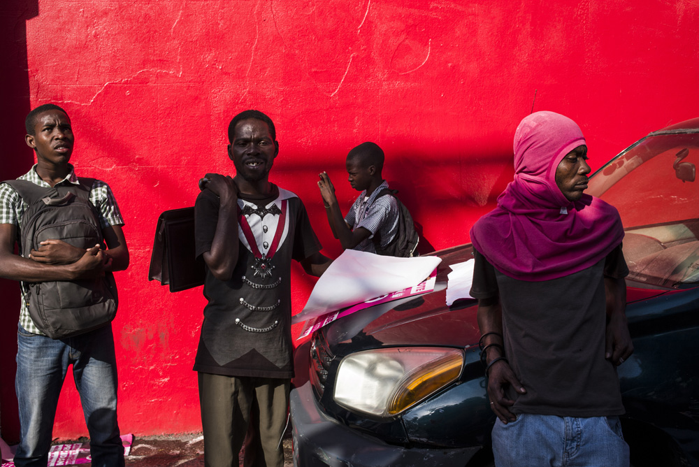 MANIFESTATION DES PARTISANTS DU CANDIDAT AU SECOND TOUR DE LA PRESIDENTIELLE, JOVENEL MOISE, HAITI.