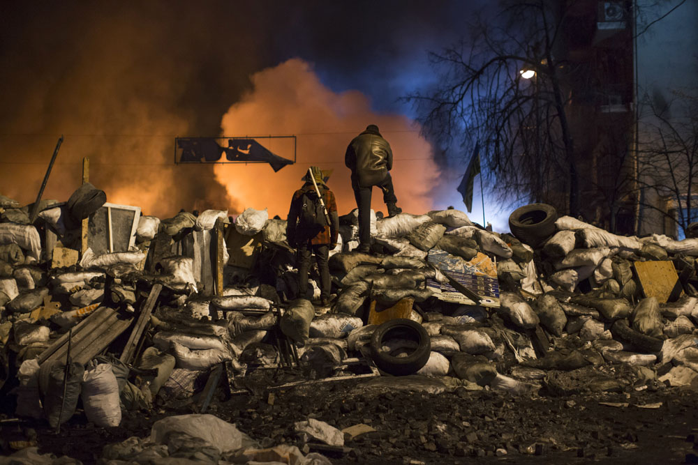 MOUVEMENT PRO-EUROPEEN EN UKRAINE: OCCUPATION DE LA PLACE DE L'INDEPENDANCE A KIEV PAR LES OPPOSANTS AU PRESIDENT IANOUKOVITCH.