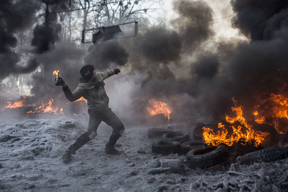 MOUVEMENT DE CONTESTATION PRO-EUROPEEN EN UKRAINE: OCCUPATION DE LA PLACE DE L'INDEPENDANCE A KIEV PAR LES OPPOSANTS AU PRESIDENT IANOUKOVITCH.