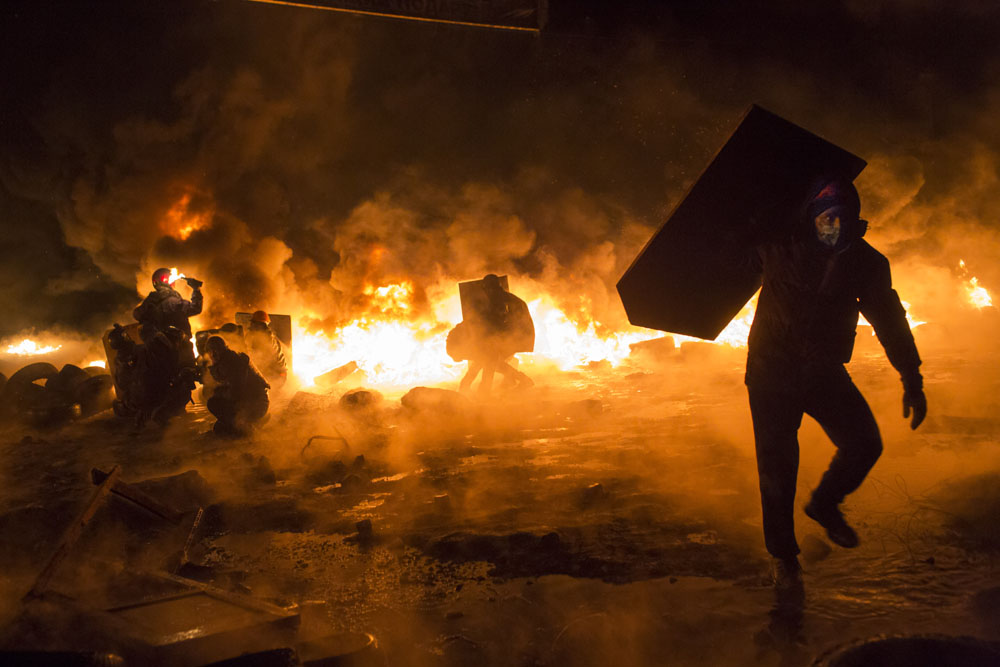 MOUVEMENT PRO-EUROPEEN EN UKRAINE: OCCUPATION DE LA PLACE DE L'INDEPENDANCE A KIEV PAR LES OPPOSANTS AU PRESIDENT IANOUKOVITCH.