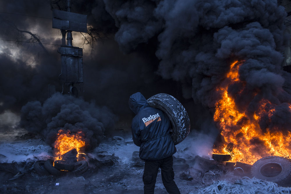 MOUVEMENT DE CONTESTATION PRO-EUROPEEN EN UKRAINE: OCCUPATION DE LA PLACE DE L'INDEPENDANCE A KIEV PAR LES OPPOSANTS AU PRESIDENT IANOUKOVITCH.