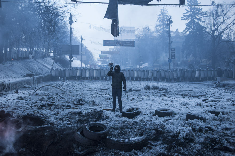 MOUVEMENT DE CONTESTATION PRO-EUROPEEN EN UKRAINE: OCCUPATION DE LA PLACE DE L'INDEPENDANCE A KIEV PAR LES OPPOSANTS AU PRESIDENT IANOUKOVITCH.