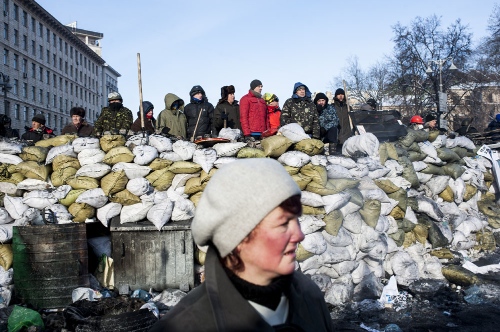 MOUVEMENT DE CONTESTATION PRO-EUROPEEN EN UKRAINE: OCCUPATION DE LA PLACE DE L'INDEPENDANCE A KIEV PAR LES OPPOSANTS AU PRESIDENT IANOUKOVITCH.