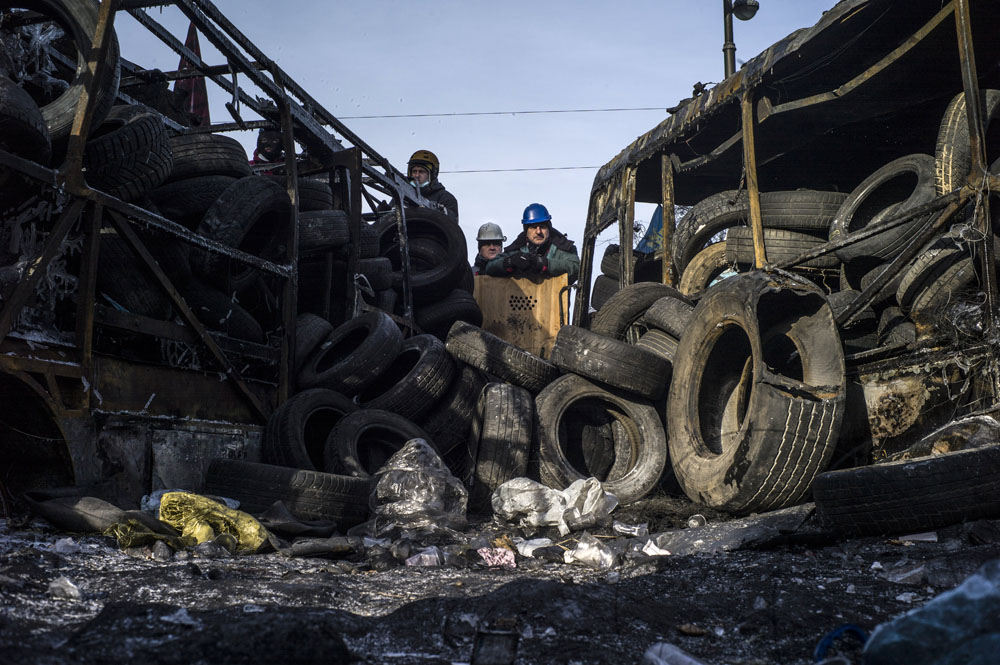 MOUVEMENT DE CONTESTATION PRO-EUROPEEN EN UKRAINE: OCCUPATION DE LA PLACE DE L'INDEPENDANCE A KIEV PAR LES OPPOSANTS AU PRESIDENT IANOUKOVITCH.