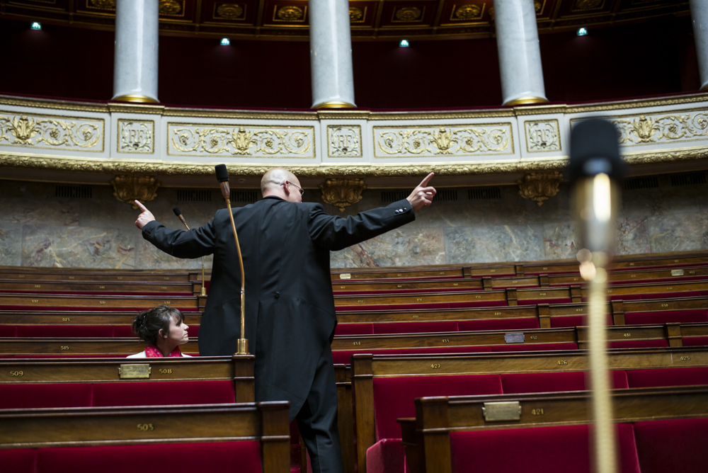 SANDRINE LE FEUR, DEPUTE EN MARCHE DU FINISTERE, ENTRE A L'ASSEMBLEE NATIONALE.