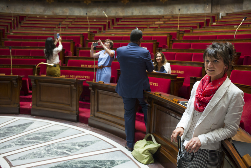 SANDRINE LE FEUR, DEPUTE EN MARCHE DU FINISTERE, ENTRE A L'ASSEMBLEE NATIONALE.