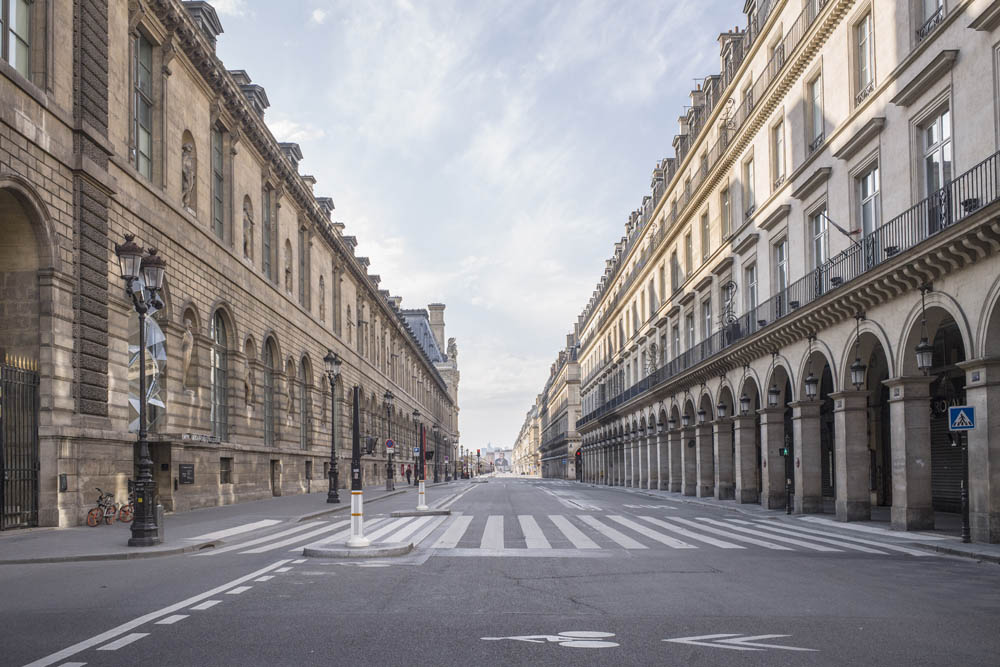 PARIS, VILLE DESERTEE DURANT LE CONFINEMENT DE L'EPIDEMIE DU CORONAVIRUS.