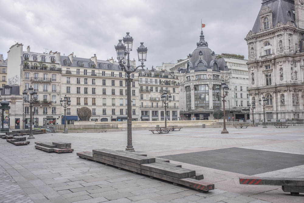 PARIS, VILLE DESERTEE DURANT LE CONFINEMENT DE L'EPIDEMIE DU CORONAVIRUS.