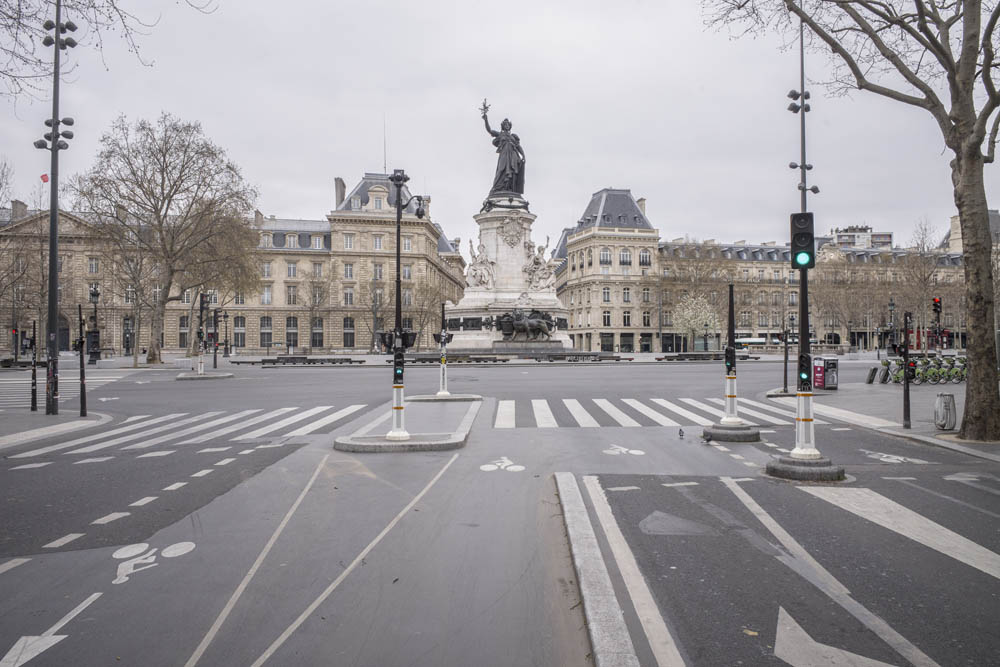 PARIS, VILLE DESERTEE DURANT LE CONFINEMENT DE L'EPIDEMIE DU CORONAVIRUS.