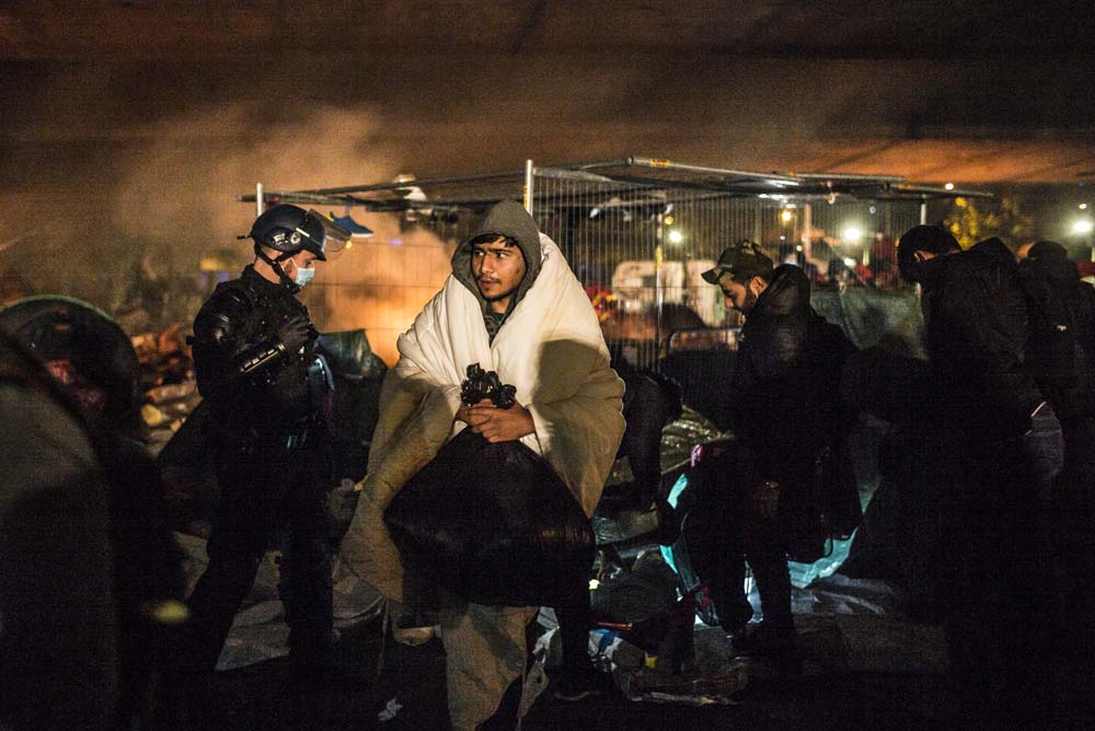 EVACUATION DU CAMP DE MIGRANTS ET REFUGIES DE SAINT-DENIS.