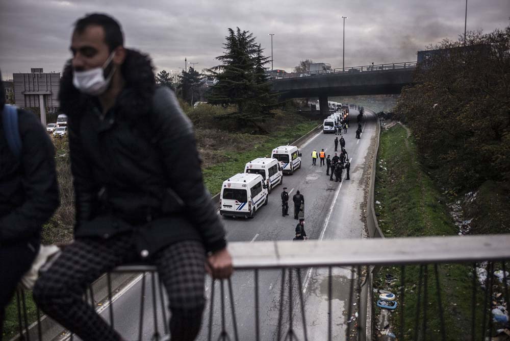 EVACUATION DU CAMP DE MIGRANTS ET REFUGIES DE SAINT-DENIS.