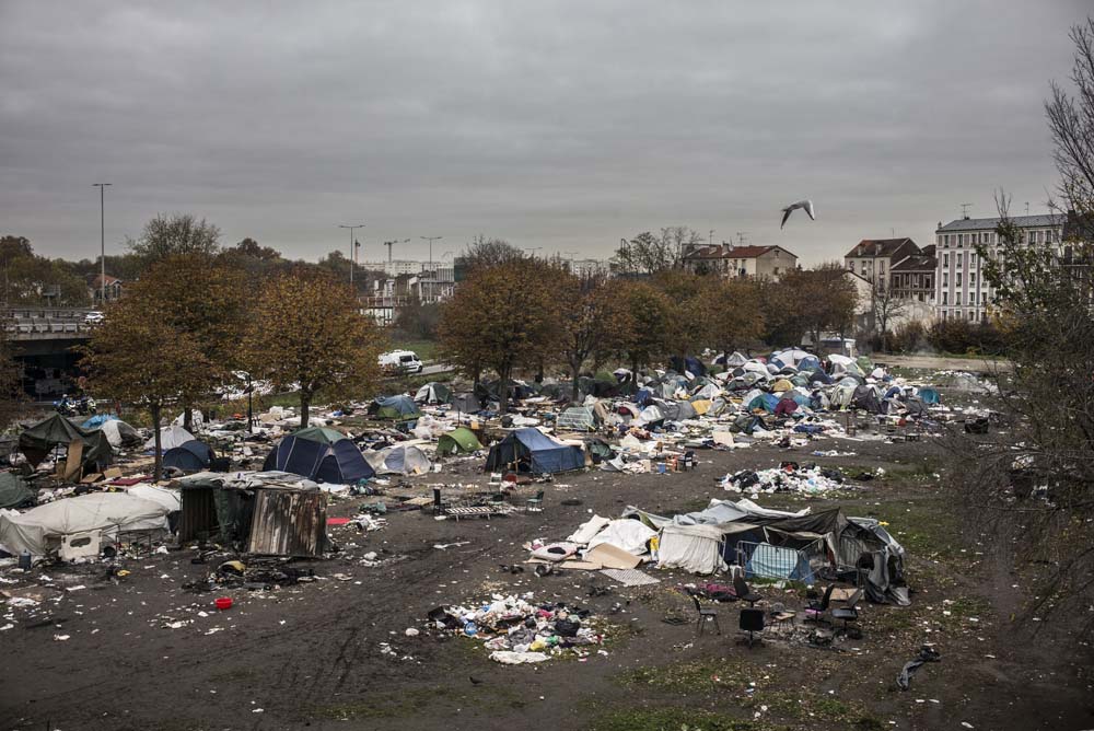 EVACUATION DU CAMP DE MIGRANTS ET REFUGIES DE SAINT-DENIS.