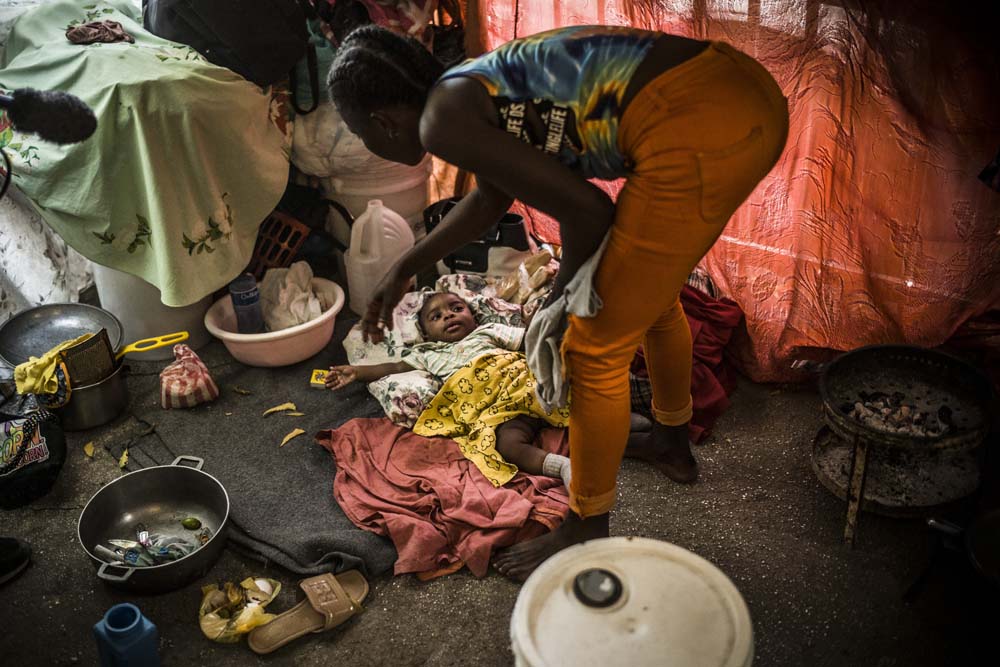 CAMP DE DEPLACES VICTIMES DES VIOLENCES DES GANGS, A PORT-AU-PRINCE.