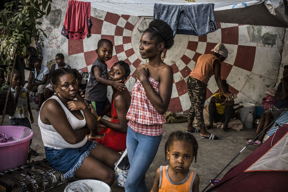 CAMP DE DEPLACES VICTIMES DES VIOLENCES DES GANGS, A PORT-AU-PRINCE.